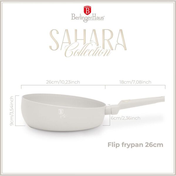 Patelnia Berlinger Haus WOK PATELNIA FLIP TYTANOWA 26cm BERLINGER HAUS BH-8059 SAHARA