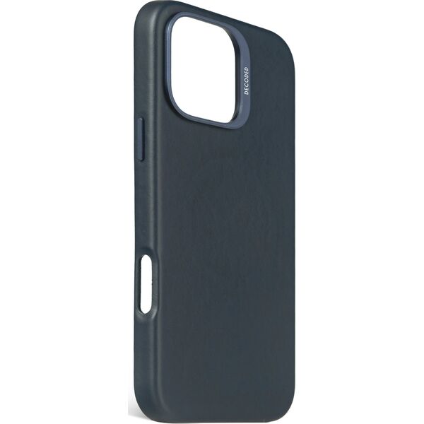 Decoded Decoded Leather Backcover - skórzana obudowa ochronna do iPhone 16 Pro Max kompatybilna z MagSafe (navy)