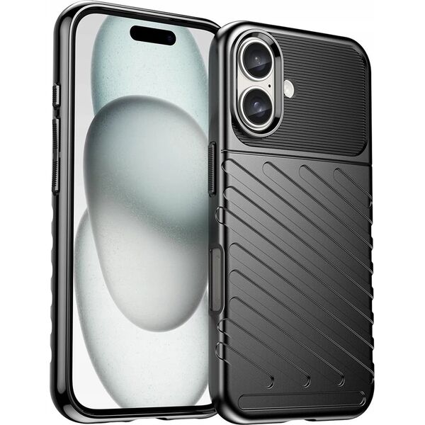 Hurtel Etui silikonowe Thunder Case do iPhone 16 Plus - czarne 14202321 5907769364822