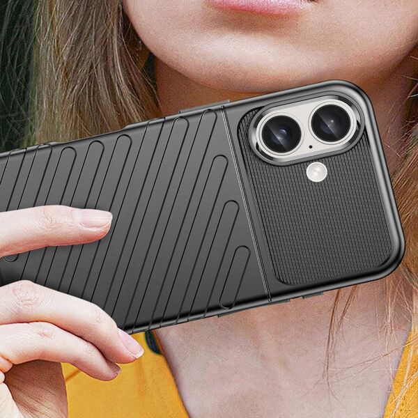 Hurtel Etui silikonowe Thunder Case do iPhone 16 Plus - czarne 14202321 5907769364822