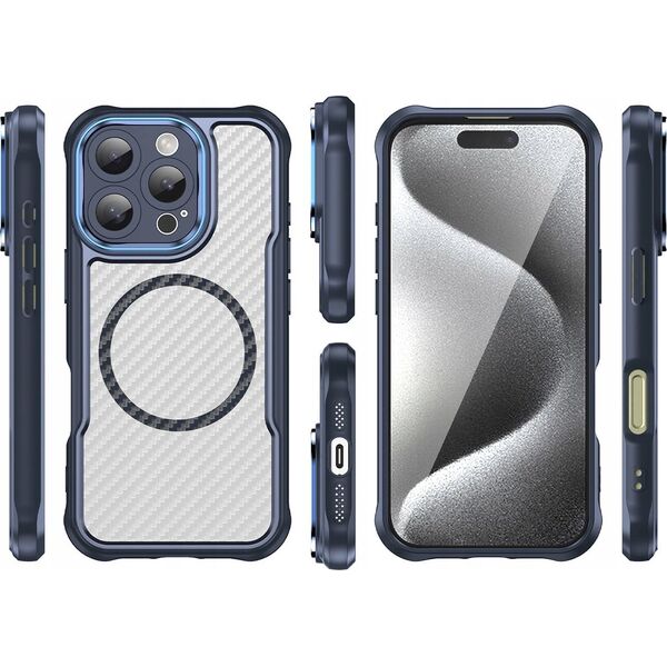 Hurtel Etui silikonowe Leading Series MagSafe do iPhone 16 Pro Max - niebieskie 14202339 5907769365126