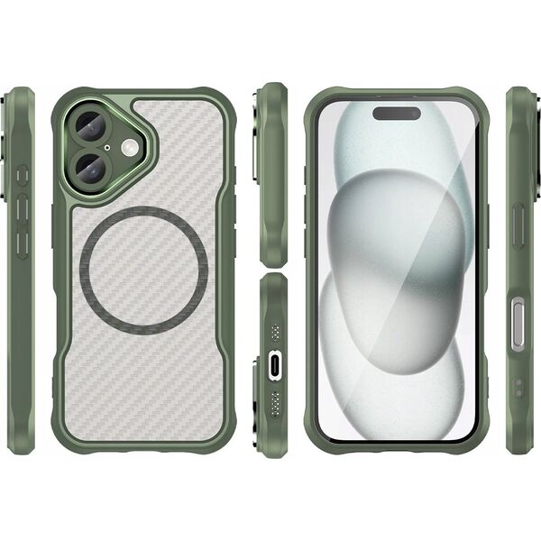 Hurtel Etui silikonowe Leading Series MagSafe do iPhone 16 - zielone 14202347 5907769365171