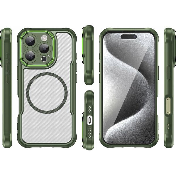 Hurtel Etui silikonowe Leading Series MagSafe do iPhone 16 Pro Max - zielone 14202369 5907769365201