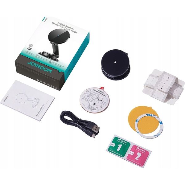 Ładowarka Joyroom Uchwyt Joyroom JR-ZS408 magnetyczny z ładowarką indukcyjną 15W na kokpit samochodowy - czarny 14254243 6956116718183