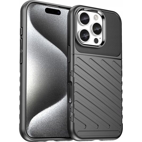 Hurtel Etui silikonowe Thunder Case do iPhone 16 Pro Max - czarne 14295401 5907769364846