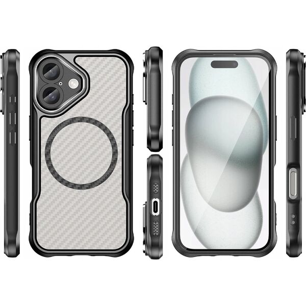 Hurtel Etui silikonowe Leading Series MagSafe do iPhone 16 Plus - czarne 14295405 5907769365065