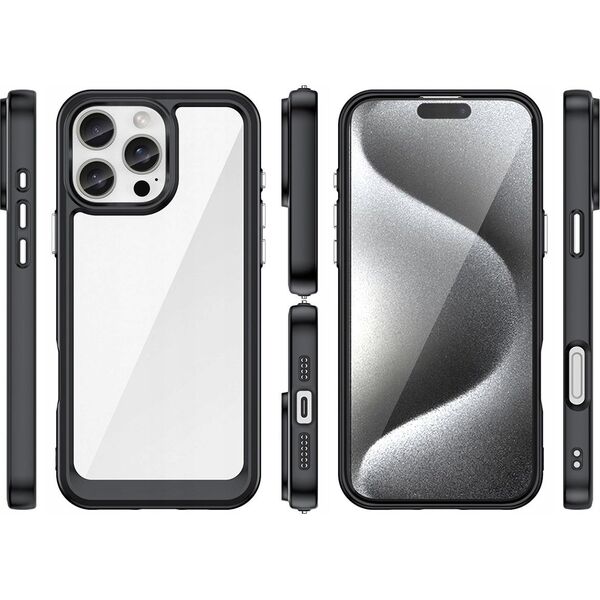 Hurtel Etui Outer Space Case z żelową ramką do iPhone 16 Pro Max - czarne 14295435 5907769364921