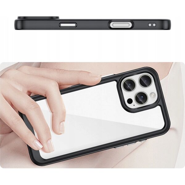 Hurtel Etui Outer Space Case z żelową ramką do iPhone 16 Pro Max - czarne 14295435 5907769364921
