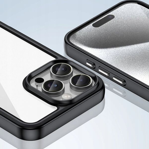 Hurtel Etui Outer Space Case z żelową ramką do iPhone 16 Pro Max - czarne 14295435 5907769364921