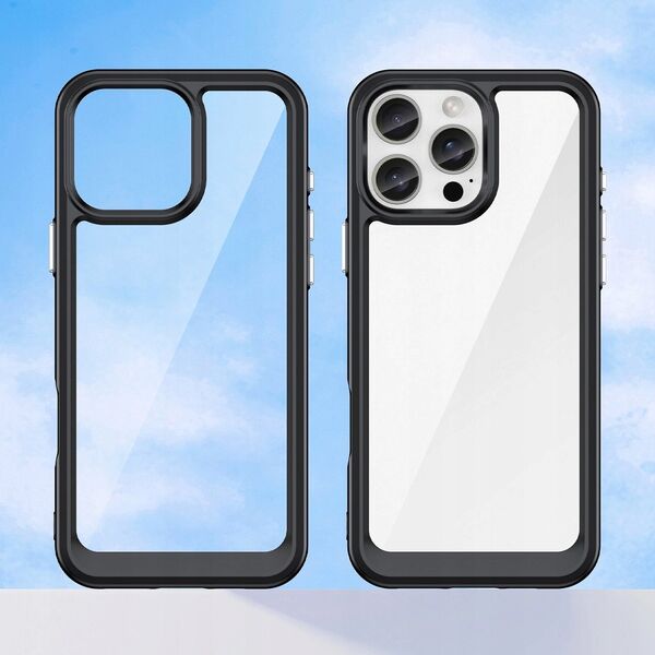 Hurtel Etui Outer Space Case z żelową ramką do iPhone 16 Pro Max - czarne 14295435 5907769364921