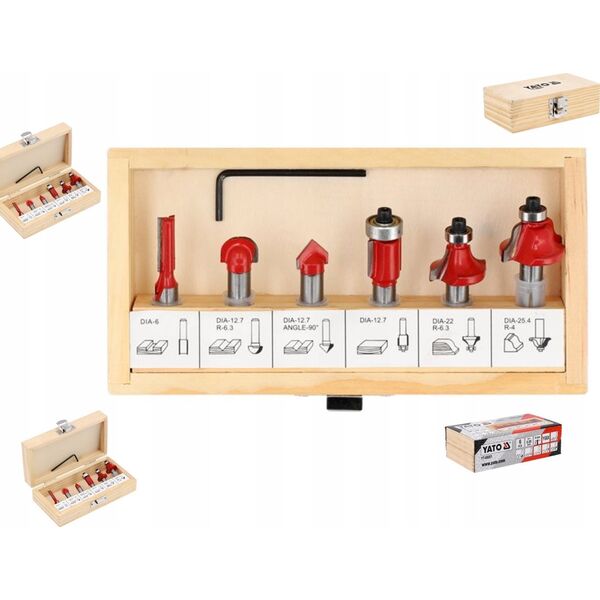 Yato YT.WID.CUTTERS FOR WOOD.FI 8mm set. 6 pcs.