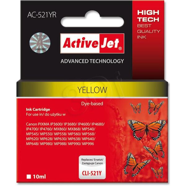 Tusz Activejet tusz AC-521YR / CLI-521Y (yellow)