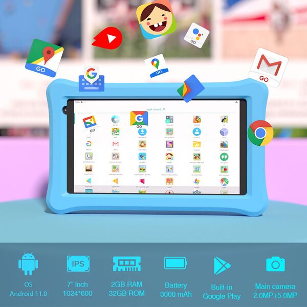 Kids tablet 7" No brand Q3K, Blue- 13097 έως 12 άτοκες Δόσεις