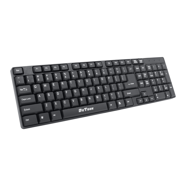 Πληκτρολόγιο DeTech DE6081, USB, Μαύρο - 6081 έως 12 άτοκες Δόσεις