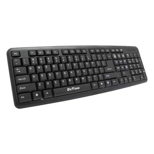 Πληκτρολόγιο DeTech DE6084, USB, Μαύρο - 6084 έως 12 άτοκες Δόσεις