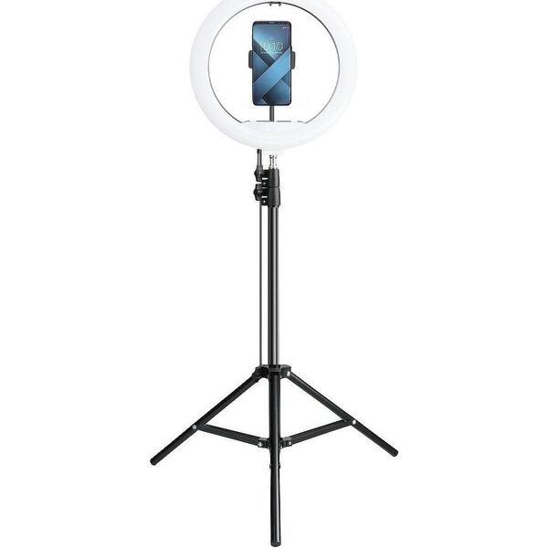 Lampa pierścieniowa Techonic  LED Ring Stream pierścieniowa 13 cali z uchwytem na telefon + statyw