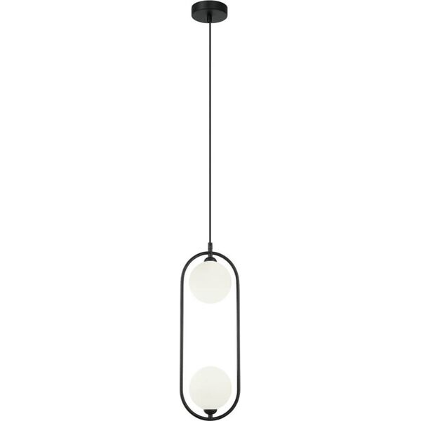 Lampa wisząca Italux Salonowa lampa wisząca Lupus nad stolik czarna biała