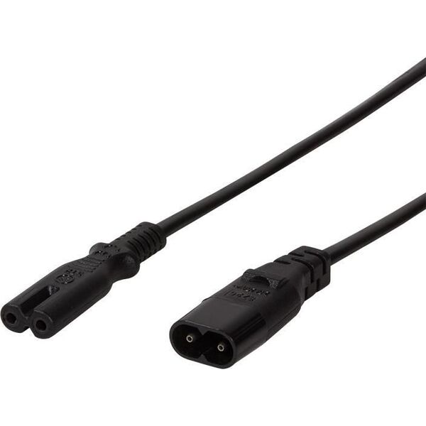 Kabel zasilający LogiLink Przedłużacz kabla zasilającego IEC C8 > C7 czarny 2m (CP129)