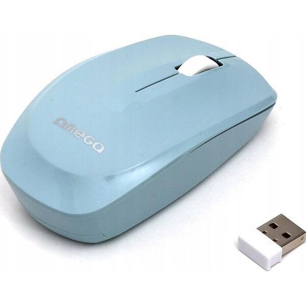 Mysz Omega OMEGA MYSZ BEZPRZEWODOWA MOUSE WIRELESS 1200DPI LIGHT BLUE [45867]