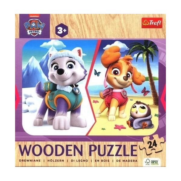 Trefl Puzzle drewniane 24 elementy Dziewczęcy Psi Patrol