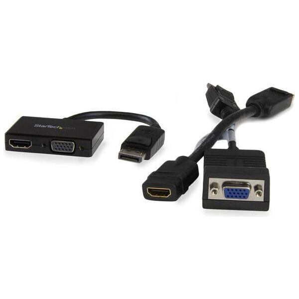Adapter AV StarTech DisplayPort - HDMI - D-Sub (VGA) czarny (DP2HDVGA)