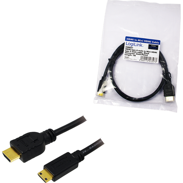 Kabel LogiLink HDMI Mini - HDMI 1m czarny (CH0021) 824665 4260113573273