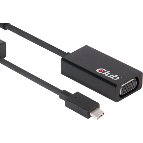 Adapter USB Club 3D USB-C - VGA Czarny  (CAC-1502)