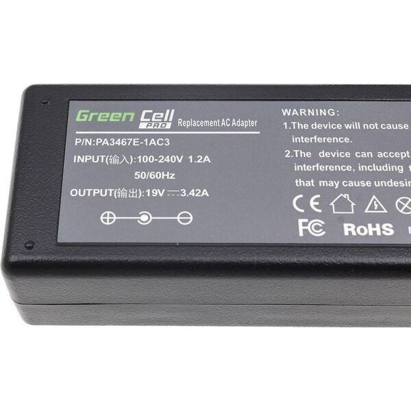 Zasilacz do laptopa Green Cell 65 W, 2.5 mm, 3.4 A, 19 V (AD25-P)