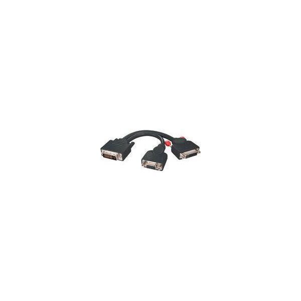 Adapter AV Lindy DVI-I - D-Sub (VGA) - DVI-D czarny (41218)