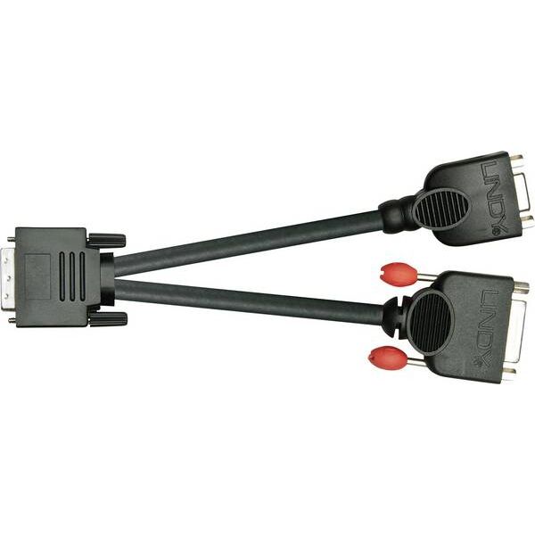 Adapter AV Lindy DVI-I - D-Sub (VGA) - DVI-D czarny (41218)