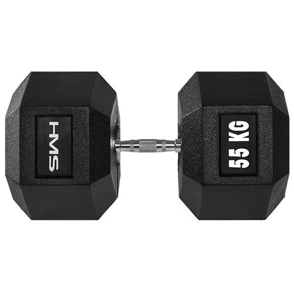 HMS hantel Hex Pro gumowany 1 x 55 kg 1470404 5907695518252