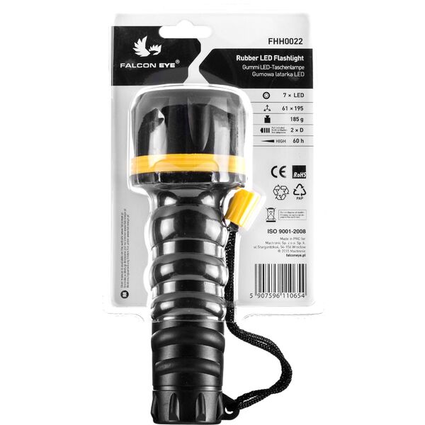 Latarka Falcon Eye Gumowa, bateryjna, ręczna 7 LED (FHH0022)