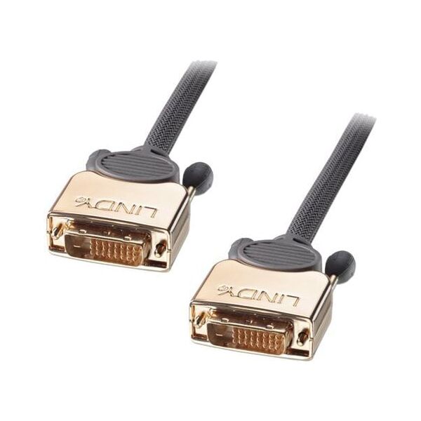 Kabel Lindy DVI-D - DVI-D 0.5m złoty (37140)