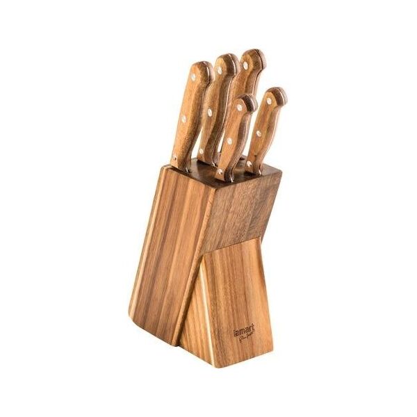 Lamart Zestaw 5 noży LT2080 w bloku Wood Lamart