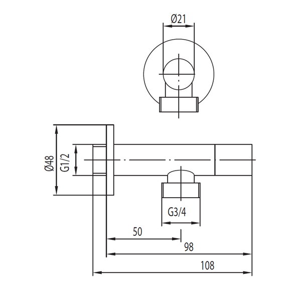 KFA Zawór kątowy uchwyt walec 1/2"x3/4"  (244-140-00)