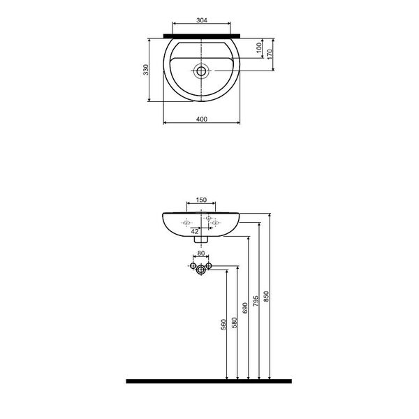 Umywalka Koło Rekord 40cm (K92040000)