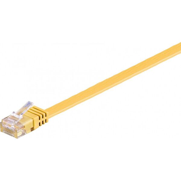 Goobay Kabel krosowy płaski patchcord U/UTP kat.6 żółty 2m (96414)
