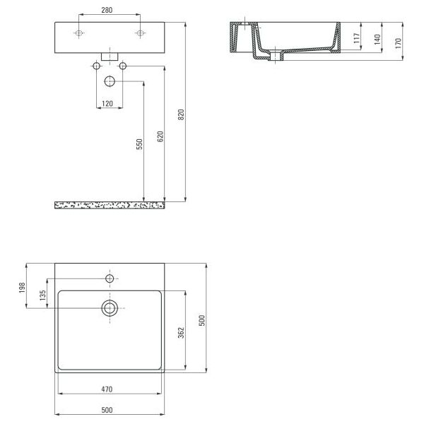 Umywalka Deante Temisto 50cm (CDTS6U5S)