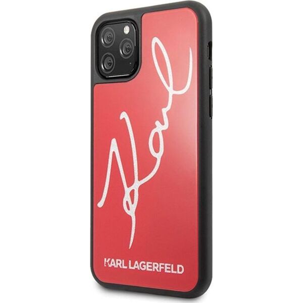 Karl Lagerfeld Karl Lagerfeld iPhone 11 Pro Max KLHCN65DLKSRE czerwony hard case Signature Glitter