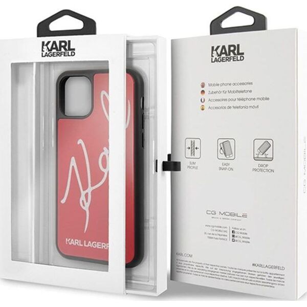 Karl Lagerfeld Karl Lagerfeld iPhone 11 Pro Max KLHCN65DLKSRE czerwony hard case Signature Glitter