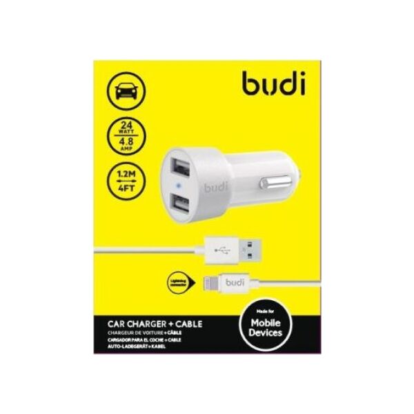 Ładowarka Budi 2x USB-A 4.8 A  (BD622LW)