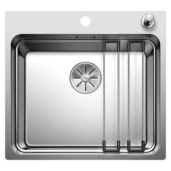Zlewozmywak Blanco Etagon 500-IF/A stal polerowana z korkiem automatycznym InFino, szyny (521748)