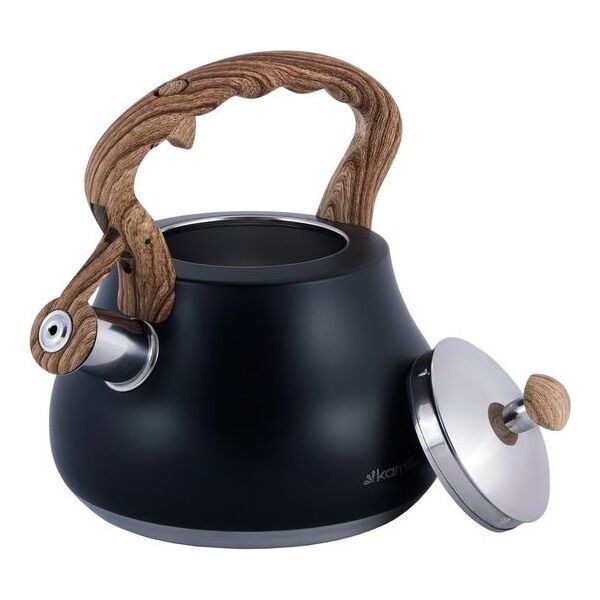 Kamille Czajnik stalowy z gwizdkiem 2.7 L Czarny Kamille KM-1092