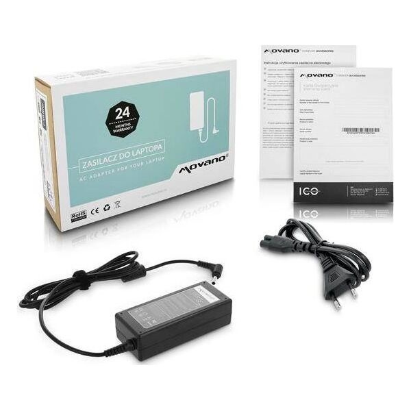 Zasilacz do laptopa Movano 65 W, 3 mm, 3.4 A, 19 V (ZZ/AS19342P)