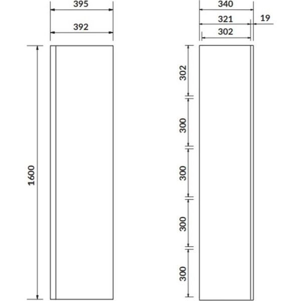 Cersanit Słupek Moduo 40x160cm biały (S590-020-DSM)