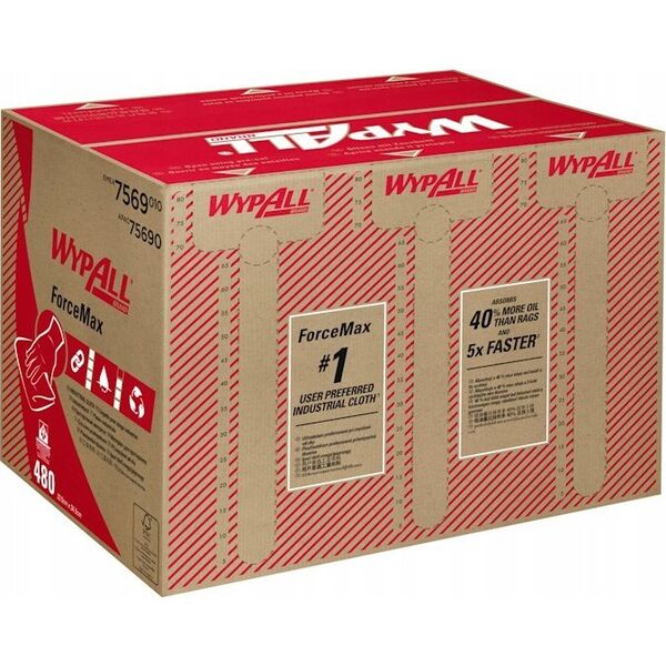 Kimberly-Clark Kimberly-Clark Wypall Forcemax - Czyściwo w odcinkach, składane, szare - 480 odcinków