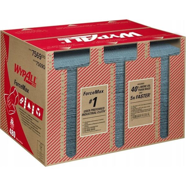 Kimberly-Clark Kimberly-Clark Wypall Forcemax - Czyściwo w odcinkach, składane, szare - 480 odcinków