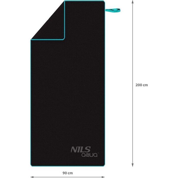 Nils Extreme Ręcznik z mikrofibry Nils Aqua NAR13 200x90 cm czarny
