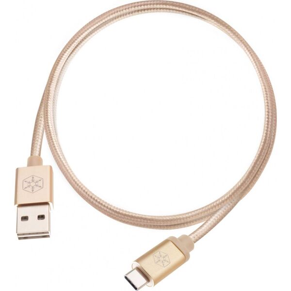 Kabel USB SilverStone USB-A - USB-C 1 m Złoty (52029)