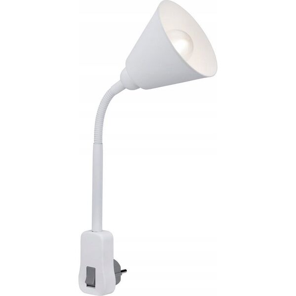 Lampa stołowa Paulmann Lampa wtyczkowa Junus E14 Biały elastyczne ramię